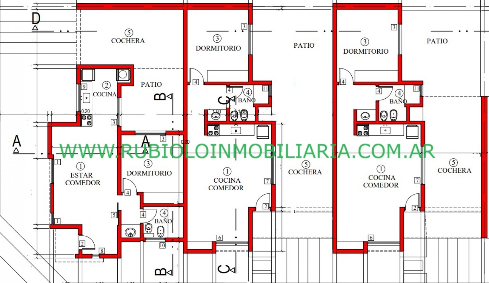 SUNCHALES - LOMAS DEL SUR - LOTE 365 M2 esq. Patria y Pasteur (Pavimento) - PLANO y PROYECTO para 3 PH